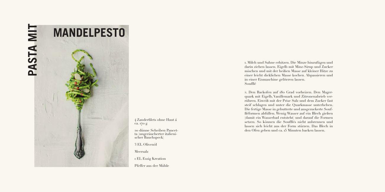 MANI-Doppelseite: Rezept Pasta mit Mandelpesto