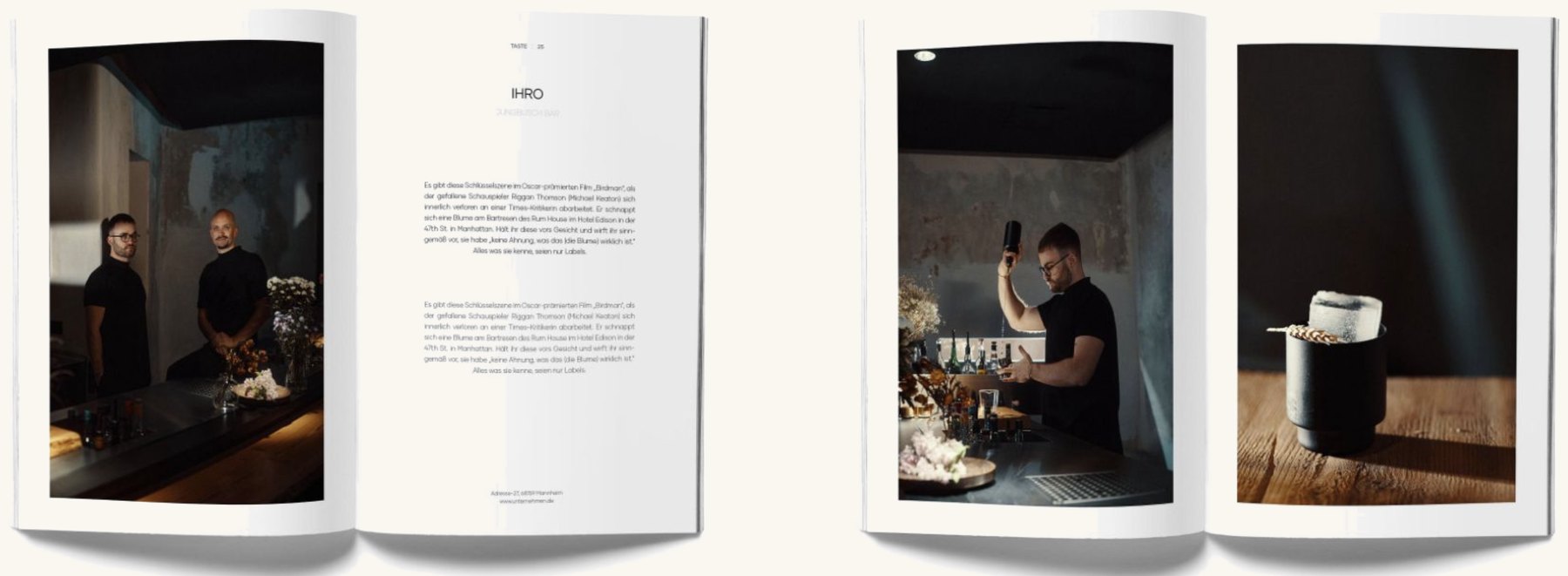 Aufgeschlagene CityGuide-Doppelseiten, Rubrik Taste
